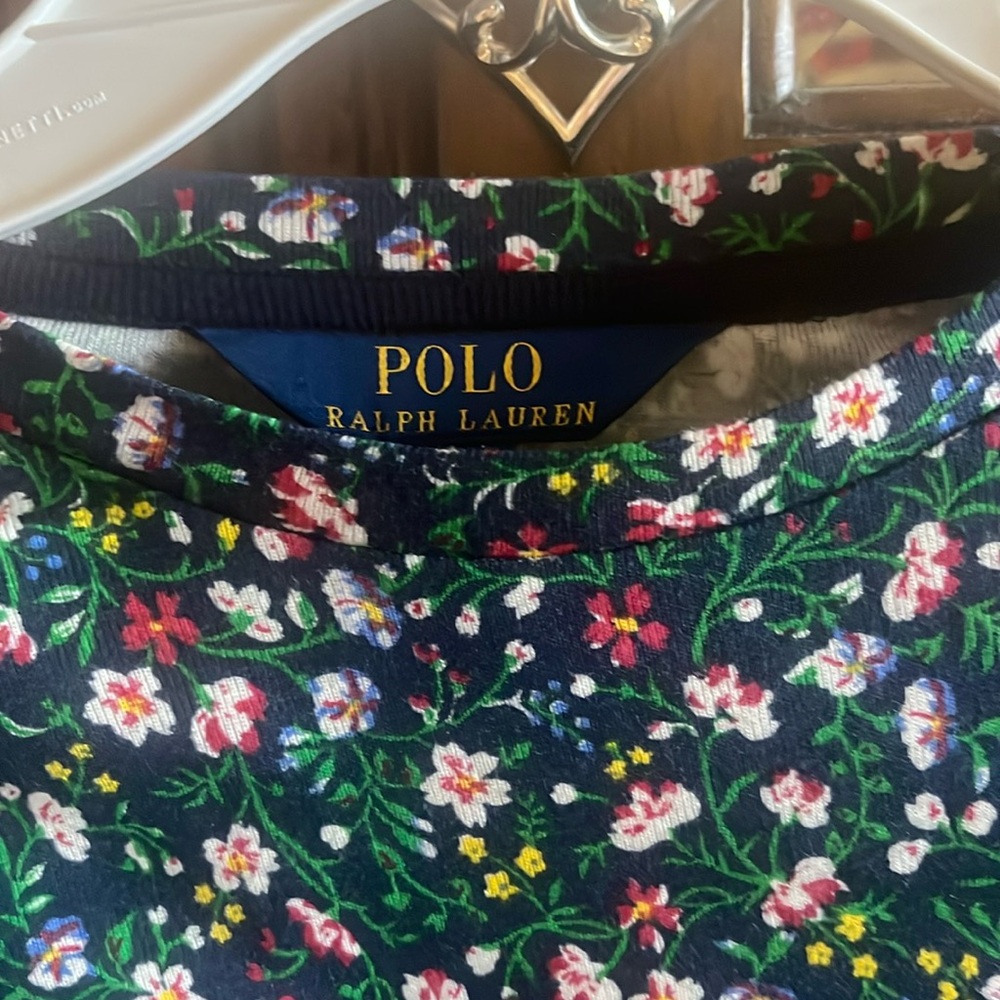 Polo Ralph Lauren big girls floral ruffled-Modal-top size L (12-14)